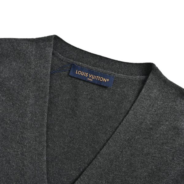Louis Vuitton Monogram Mix Cashmere Cardigan- grey