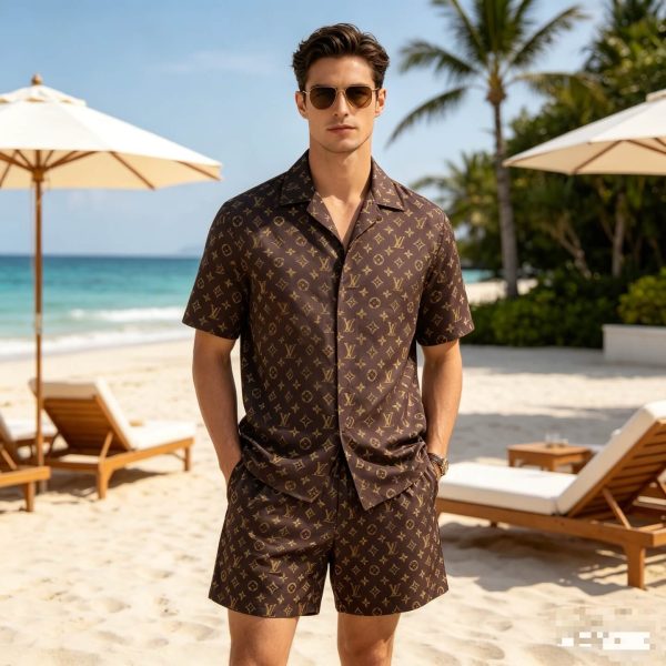 Louis Vuitton Monogram Swim Shorts- light tan (1) Louis Vuitton Monogram Swim Shorts- light tan