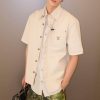 Louis Vuitton Short-Sleeved Silk-Cotton Shirt- Light Beige