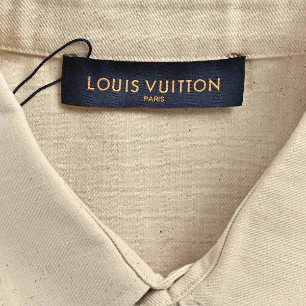 Louis Vuitton Short-Sleeved Silk-Cotton Shirt- Light Beige