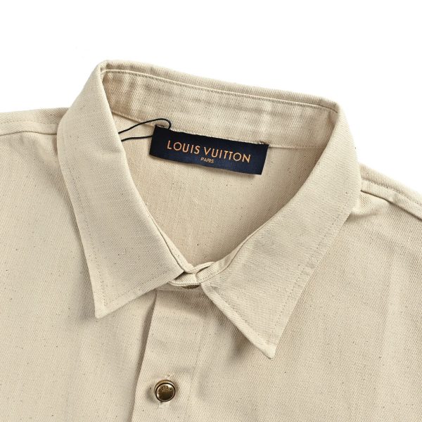 Louis Vuitton Short-Sleeved Silk-Cotton Shirt- Light Beige