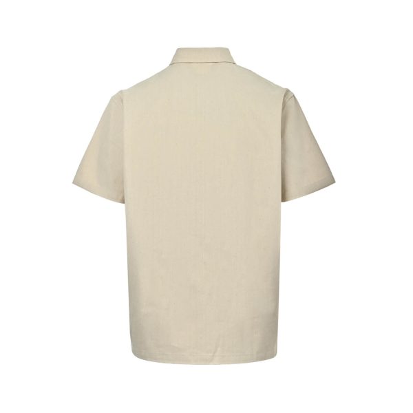 Louis Vuitton Short-Sleeved Silk-Cotton Shirt- Light Beige