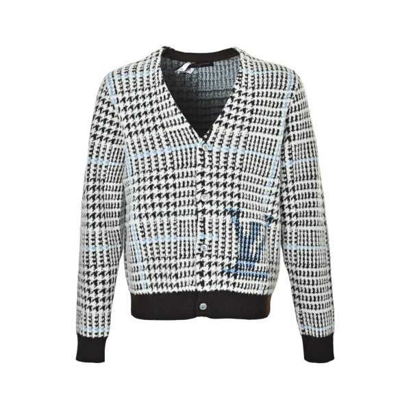 Louis Vuitton Textured Plaid Cardigan- Multicolor (8) Louis Vuitton Textured Plaid Cardigan- Multicolor