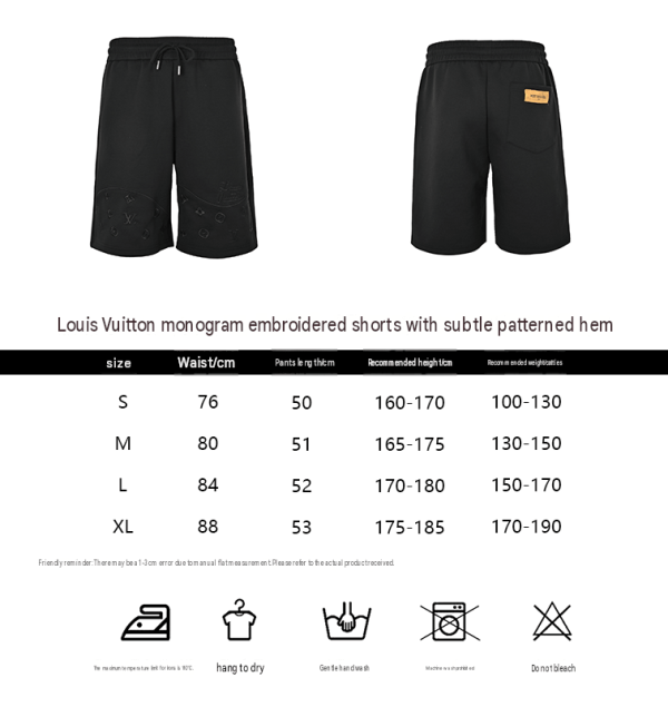 Louis Vuitton Upside Down Logo Sweatshorts- Black (1) Louis Vuitton Upside Down Logo Sweatshorts- Black