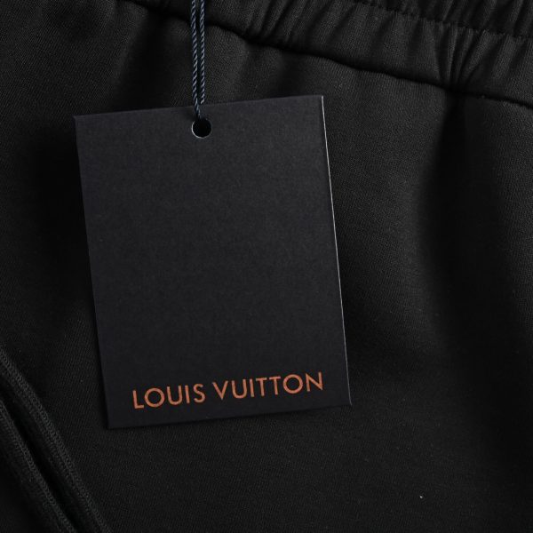 Louis Vuitton Upside Down Logo Sweatshorts- Black (4) Louis Vuitton Upside Down Logo Sweatshorts- Black