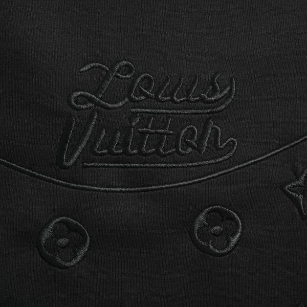 Louis Vuitton Upside Down Logo Sweatshorts- Black (6) Louis Vuitton Upside Down Logo Sweatshorts- Black