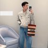 Miu Miu Checked Technical Fabric Blouson Jacket- Light Blue (4) Miu Miu Checked Technical Fabric Blouson Jacket- Light Blue