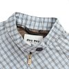 Miu Miu Checked Technical Fabric Blouson Jacket- Light Blue (5) Miu Miu Checked Technical Fabric Blouson Jacket- Light Blue
