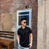 Moncler Logo Patch Cotton Piquet Polo Shirt- Black