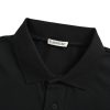 Moncler Logo Patch Cotton Piquet Polo Shirt- Black