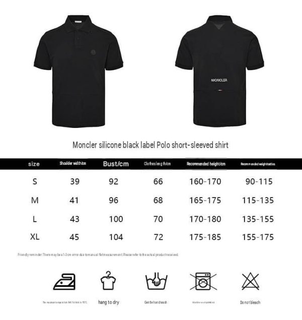 Moncler Logo Patch Cotton Piquet Polo Shirt- Black