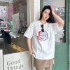 Moncler Paint-Splatter Logo T-Shirt- white