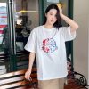 Moncler Paint-Splatter Logo T-Shirt- white