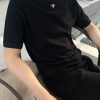 PRADA waffle short-sleeved Cotton T-shirt- Black