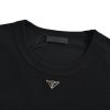 PRADA waffle short-sleeved Cotton T-shirt- Black