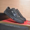 Philipp Plein Cursive Embroidered Suede Low-Top Sneaker – Black