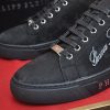 Philipp Plein Cursive Embroidered Suede Low-Top Sneaker – Black