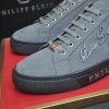 Philipp Plein Cursive Embroidered Suede Low-Top Sneaker – Grey (5) Philipp Plein Cursive Embroidered Suede Low-Top Sneaker – Grey