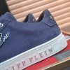 Philipp Plein Cursive Embroidered Suede Low-Top Sneaker – Navy Blue (3) Philipp Plein Cursive Embroidered Suede Low-Top Sneaker – Navy Blue