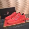 Philipp Plein Cursive Embroidered Suede Low-Top Sneaker – Red (7) Philipp Plein Cursive Embroidered Suede Low-Top Sneaker – Red