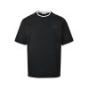 Prada Cotton T-Shirt with Layered Details- Black