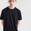 Prada Cotton T-Shirt with Layered Details- Black