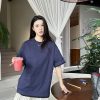 Prada Cotton T-Shirt with Layered Details- Blue