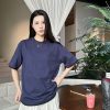 Prada Cotton T-Shirt with Layered Details- Blue