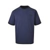 Prada Cotton T-Shirt with Layered Details- Blue