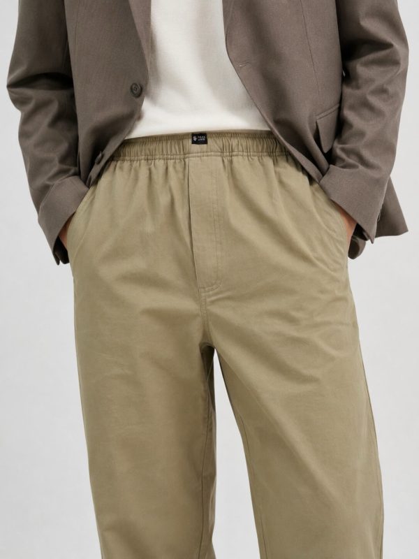 Prada Cotton Twill Elasticated Trouser- Beige