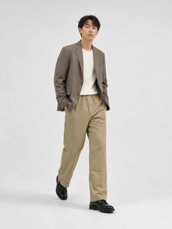 Prada Cotton Twill Elasticated Trouser- Beige
