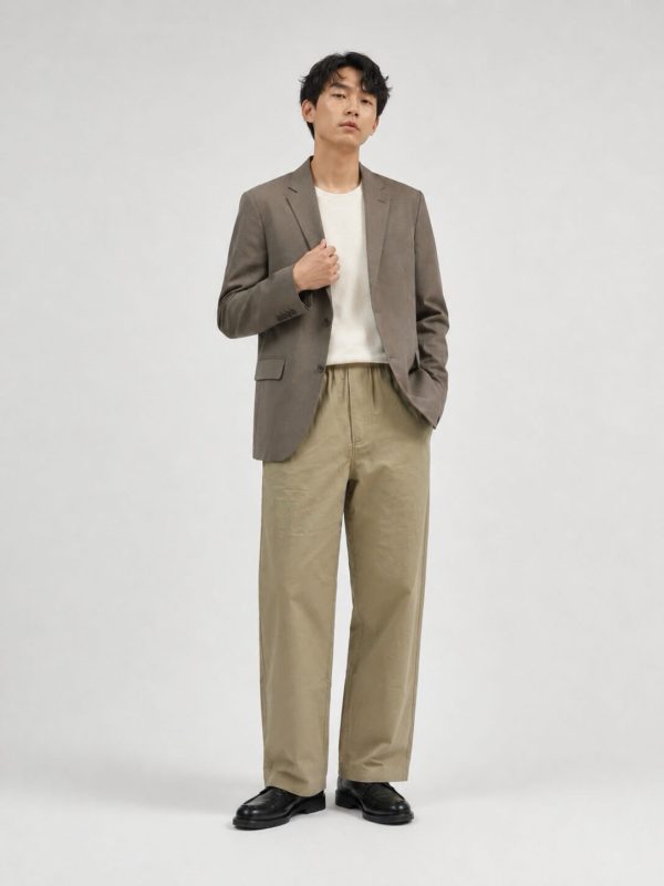 Prada Cotton Twill Elasticated Trouser- Beige