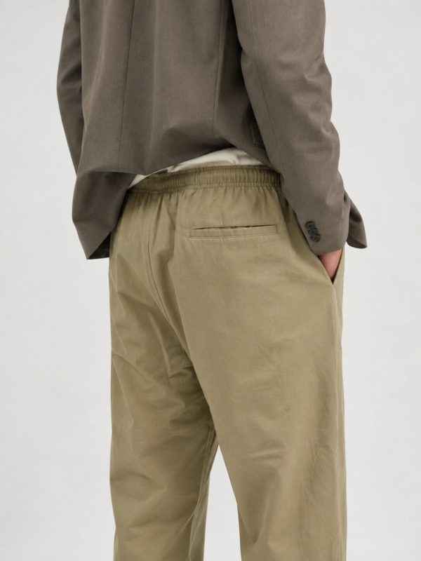 Prada Cotton Twill Elasticated Trouser- Beige