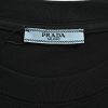 Prada Logo-Embroidered Cotton T-Shirt- Black
