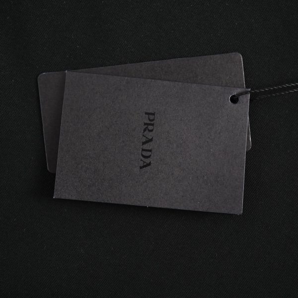 Prada Logo-Embroidered Cotton T-Shirt- Black