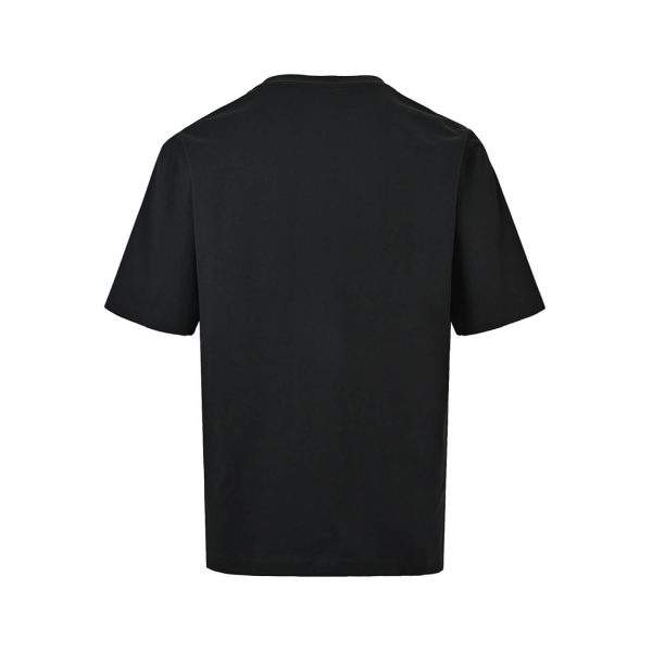 Prada Logo-Embroidered Cotton T-Shirt- Black