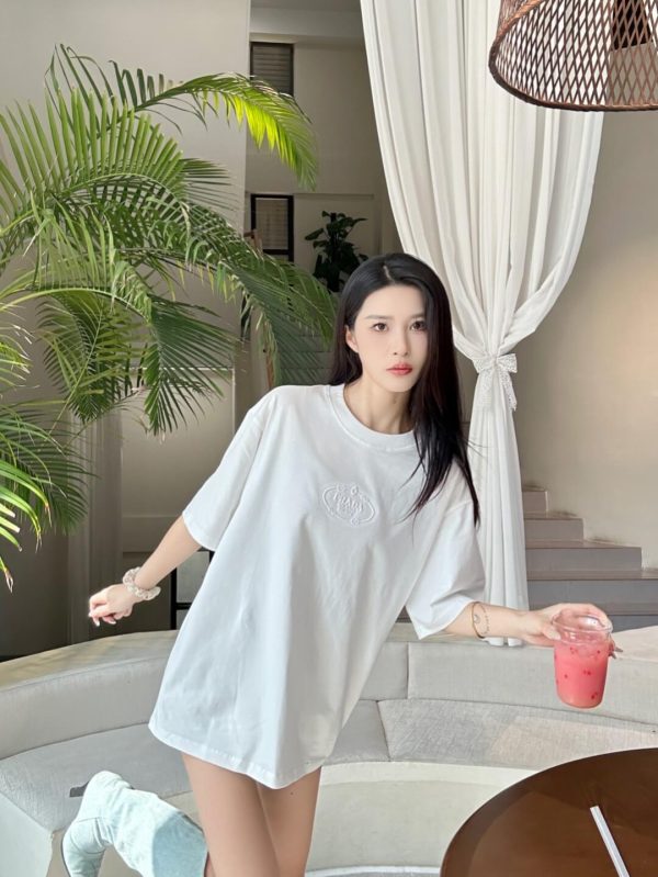 Prada Logo-Embroidered Cotton T-Shirt- White