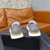 Prada Pebbled Leather Hybrid Loafer – Grey