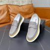 Prada Pebbled Leather Hybrid Loafer – Grey