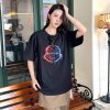 Moncler Paint-Splatter Logo T-Shirt- Black