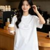 Dior Ribbon Script Logo Detailed Crewneck T-Shirt- White