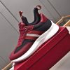 Bally Mixed-Material Runner Sneakers in Burgundy and Black