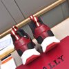 Bally Mixed-Material Runner Sneakers in Burgundy and Black