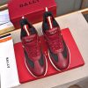 Bally Mixed-Material Runner Sneakers in Burgundy and Black
