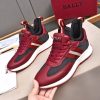 Bally Mixed-Material Runner Sneakers in Burgundy and Black