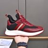 Bally Mixed-Material Runner Sneakers in Burgundy and Black