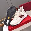 Bally Striped Leather Runner Sneakers in White and Burgundy