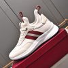 Bally Striped Leather Runner Sneakers in White and Burgundy