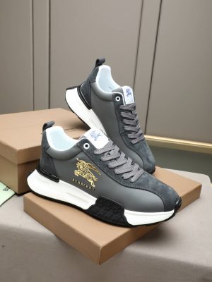 Burberry Equestrian Knight Low-Top Sneaker in Grey