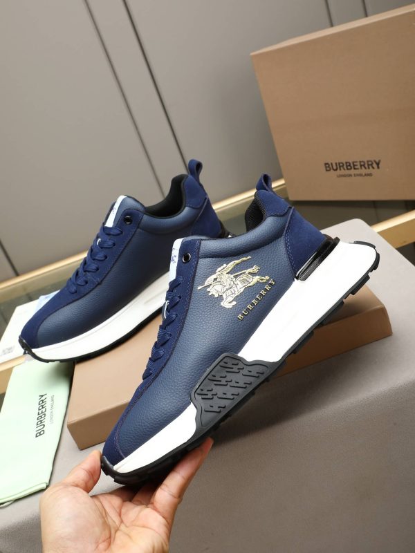Burberry Equestrian Knight Low-Top Sneaker in Navy Blue